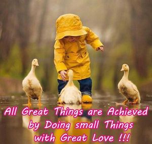 All Great Thins are Achieved by Doing small Things with Great Love !!!
